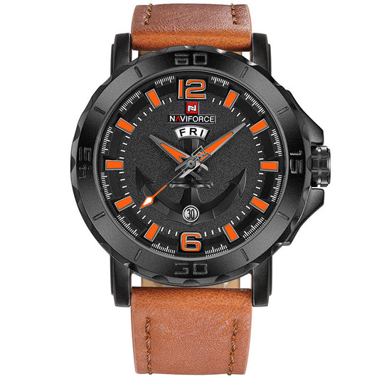 Day belt quartz watch