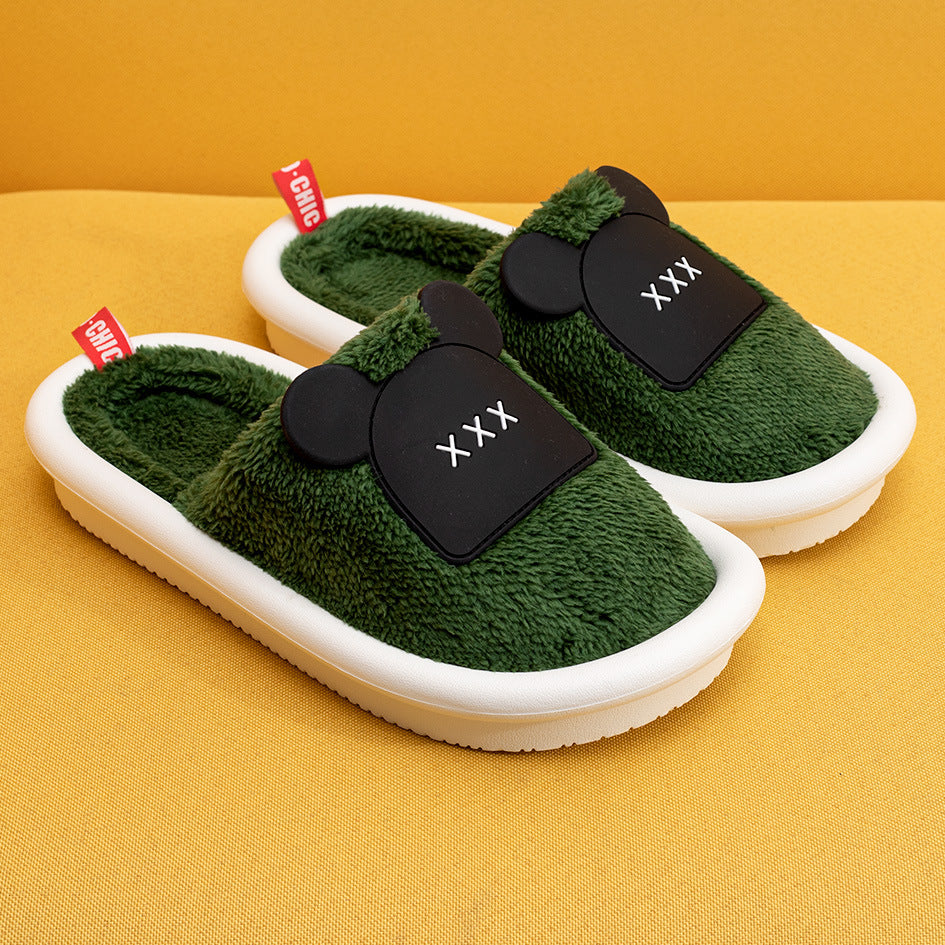 Cartoon couple warm Baotou cotton tow male autumn