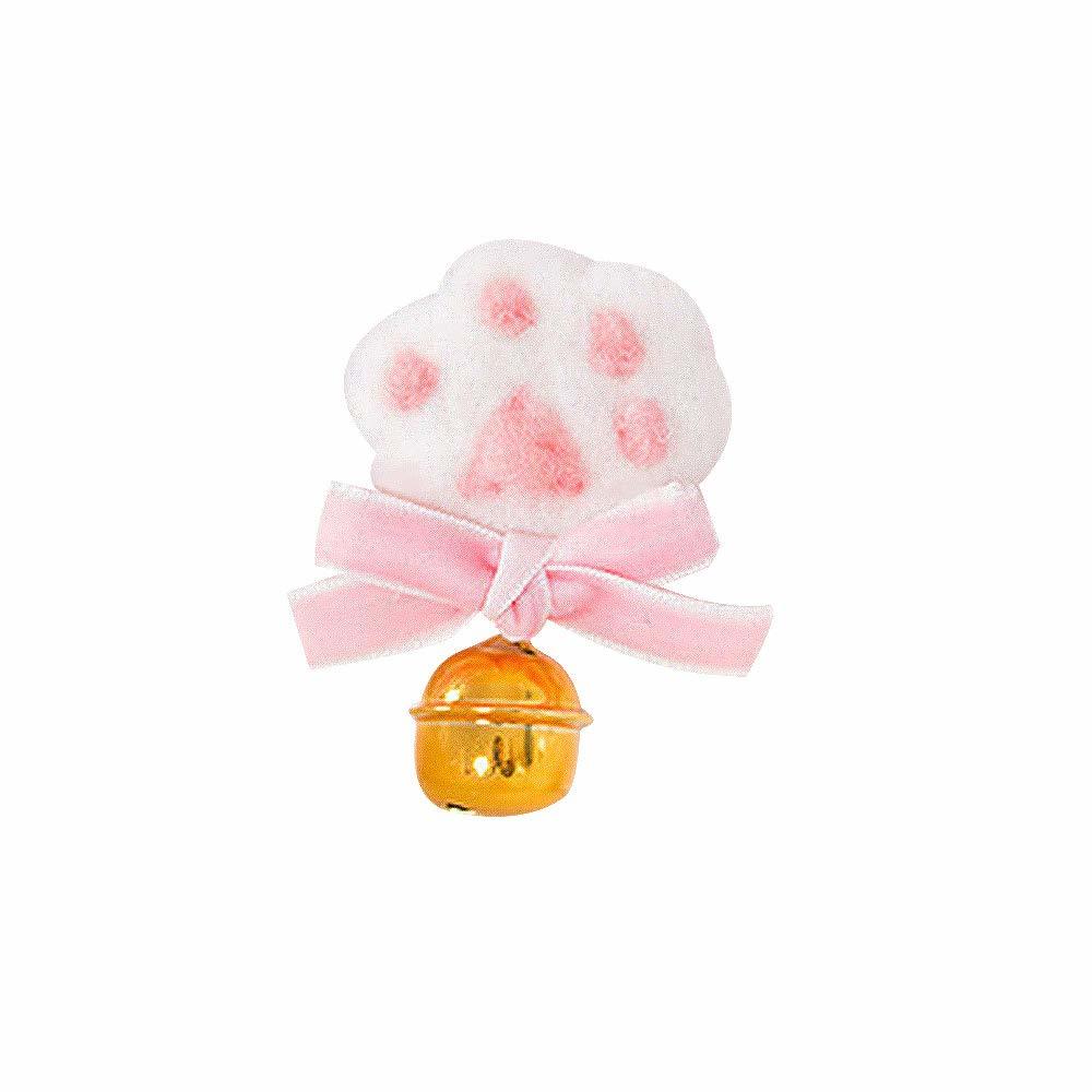 Handmade bow hairpin, bell side clip cat paw