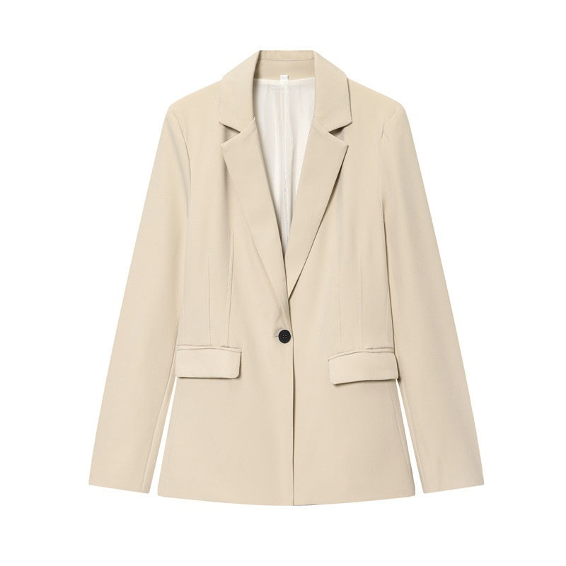 Slim-fit Long-sleeve Suit Jacket Flared Pants For Women