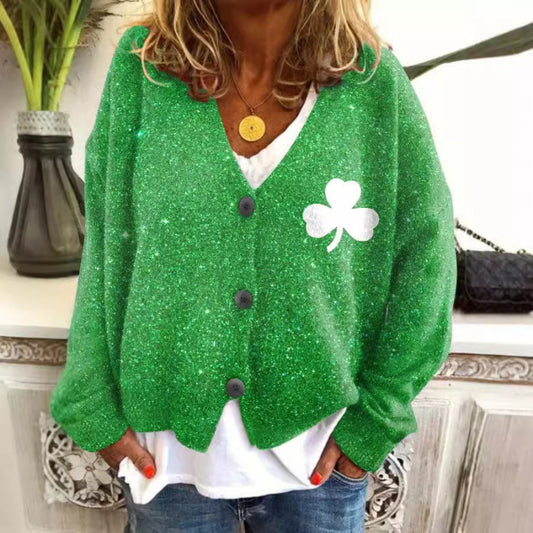Women's Abstract Printing Casual Coat Cardigan