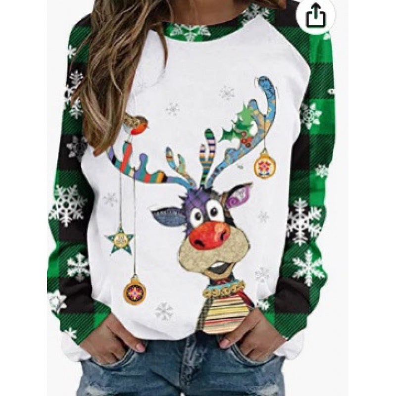 Casual 3D digitalprintet sweater til damer