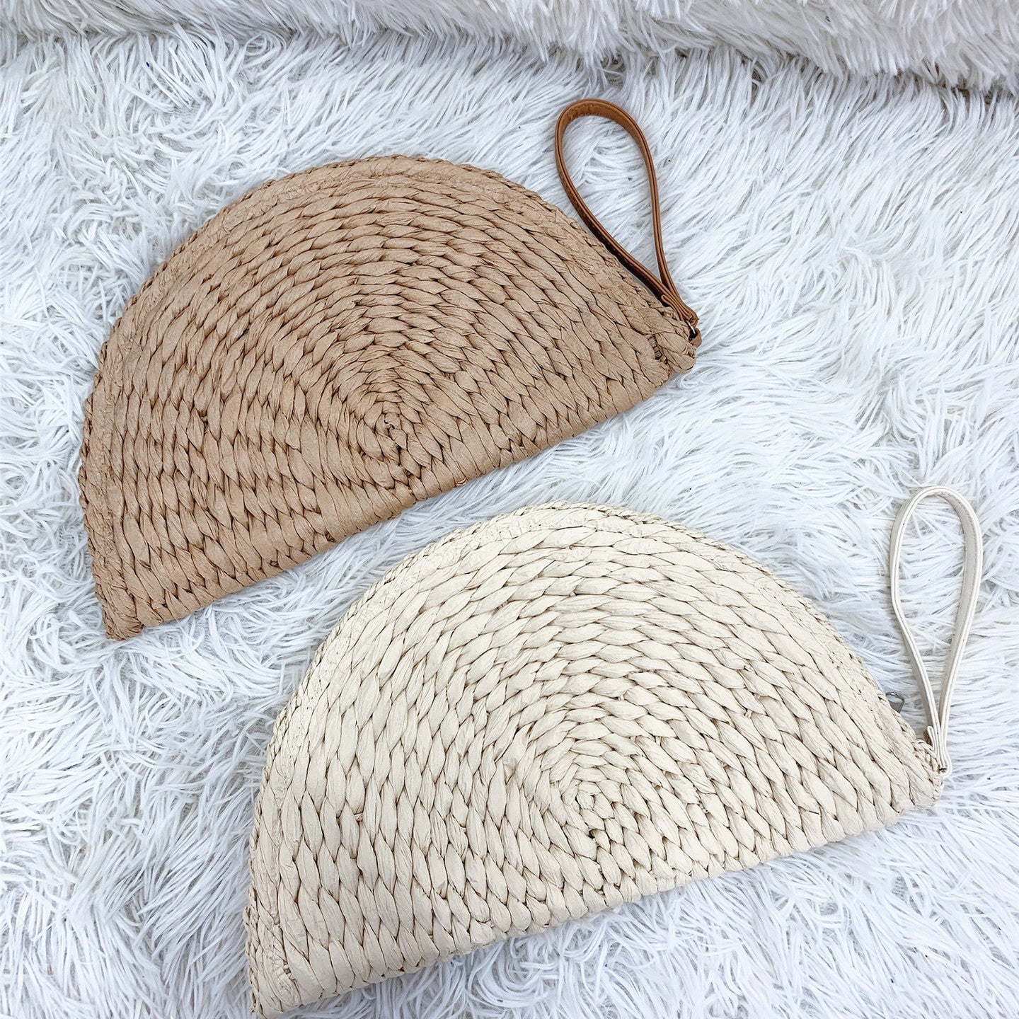 Women's Summer Straw Woven Paper Embryo Holding Straw Bag