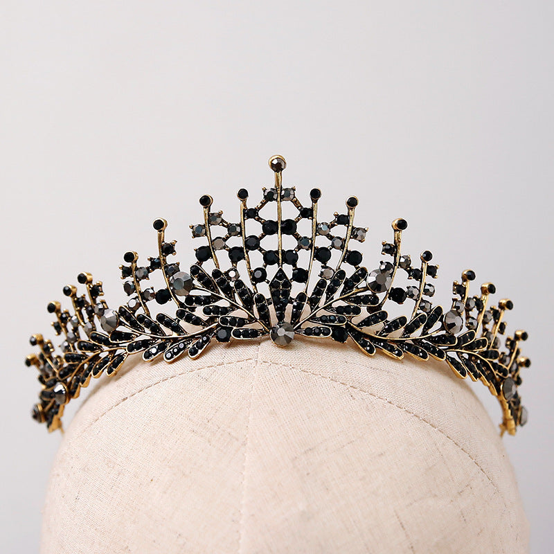 Vintage Black Luxury Crown Bridal Headwear