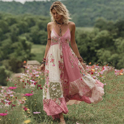 Springautumn 3D Digital-printed Midi A-line Skirt