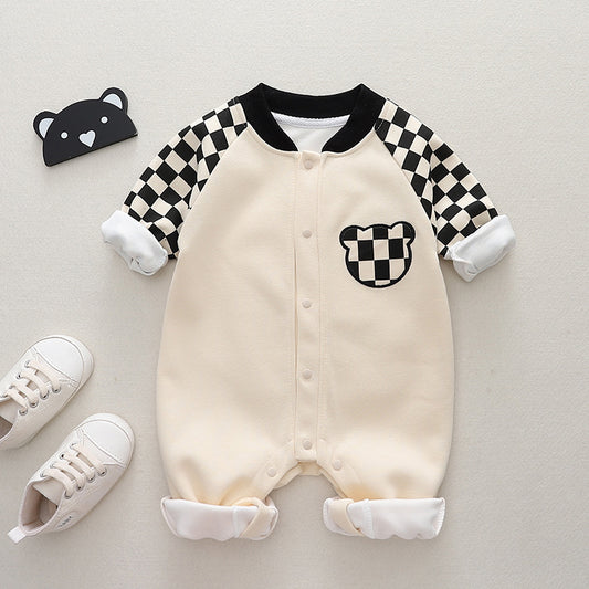 Baby Cartoon Printed Long-sleeved Jumpsuit
