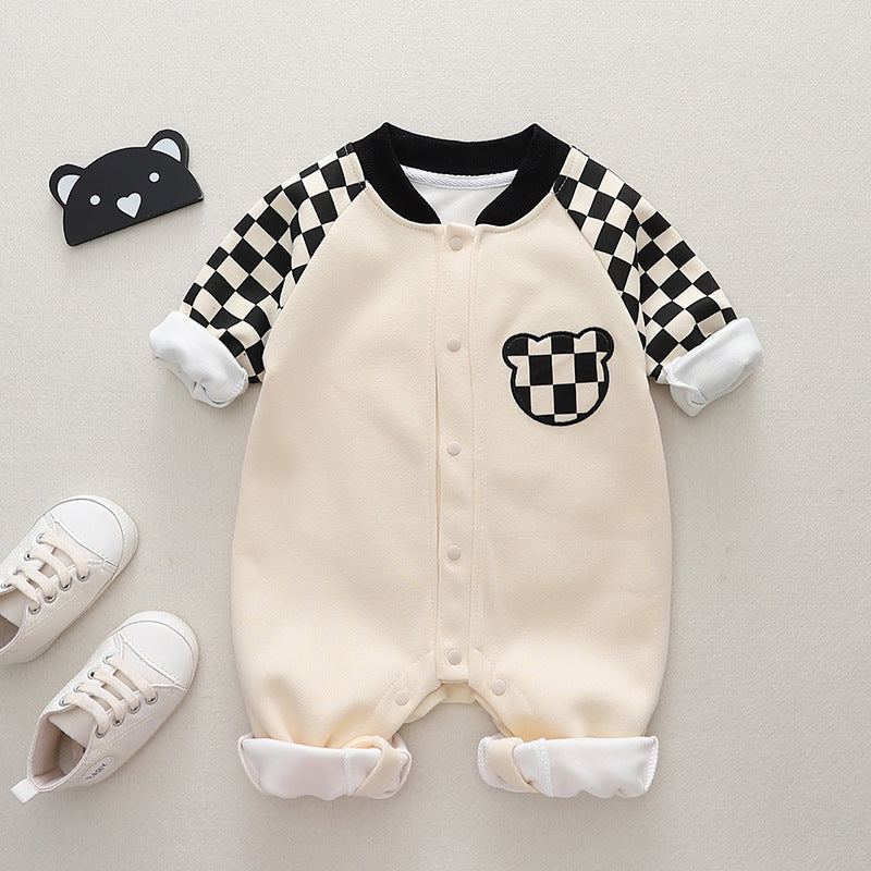 Baby Cartoon Printed Long-sleeved Jumpsuit