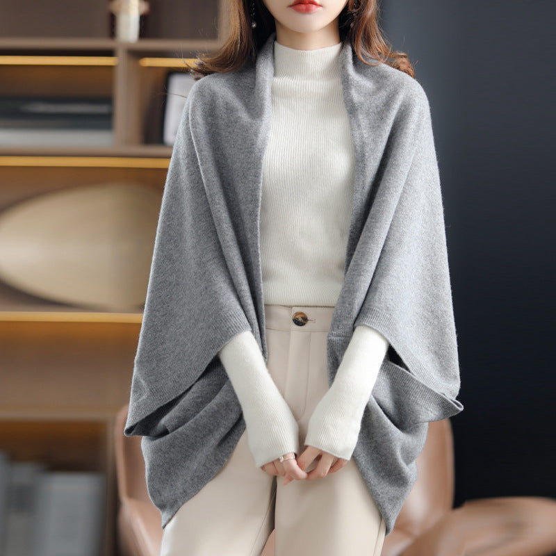 Løs Dame Cardigan/Kappe med Aircondition i Løs Pasform fra Idle Style