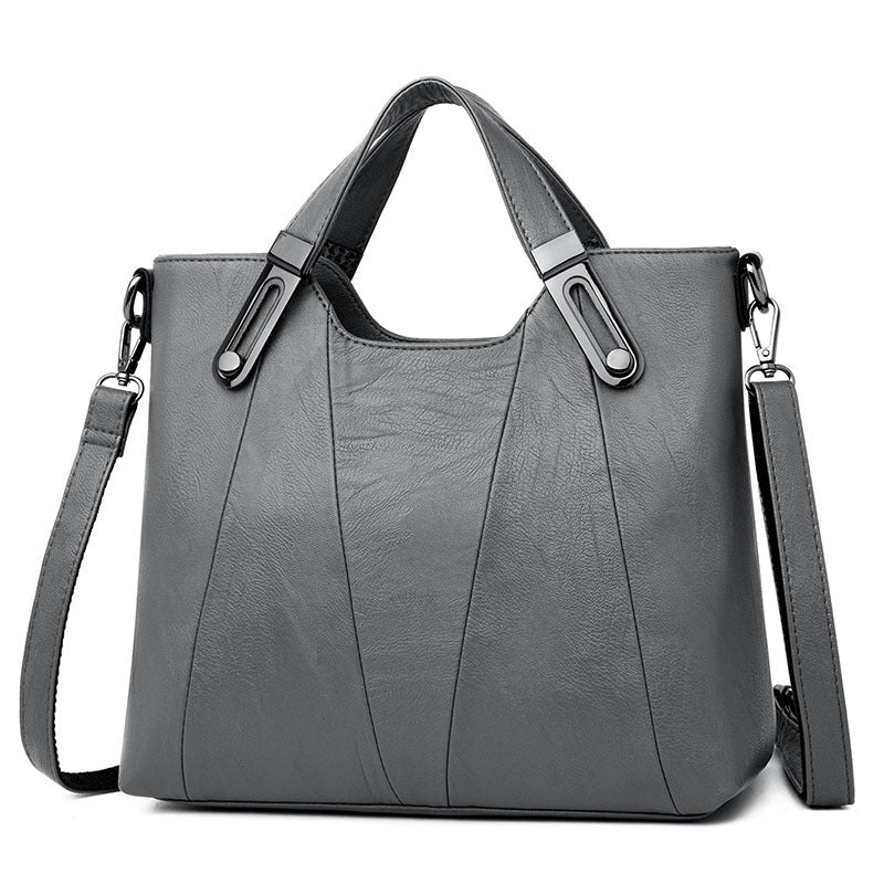 Vintage Handbag Fashion Soft Leather Middle-aged Mother Bag
