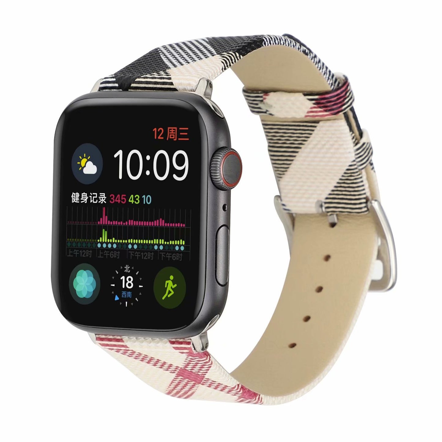 Fashion Light Luxury Leather Check Strap