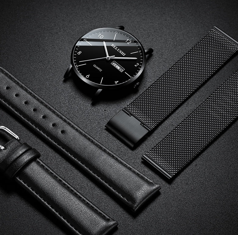 Nyt herreur business casual quartz ur vandtæt selvlysende med netrem modetrend engros fra producent