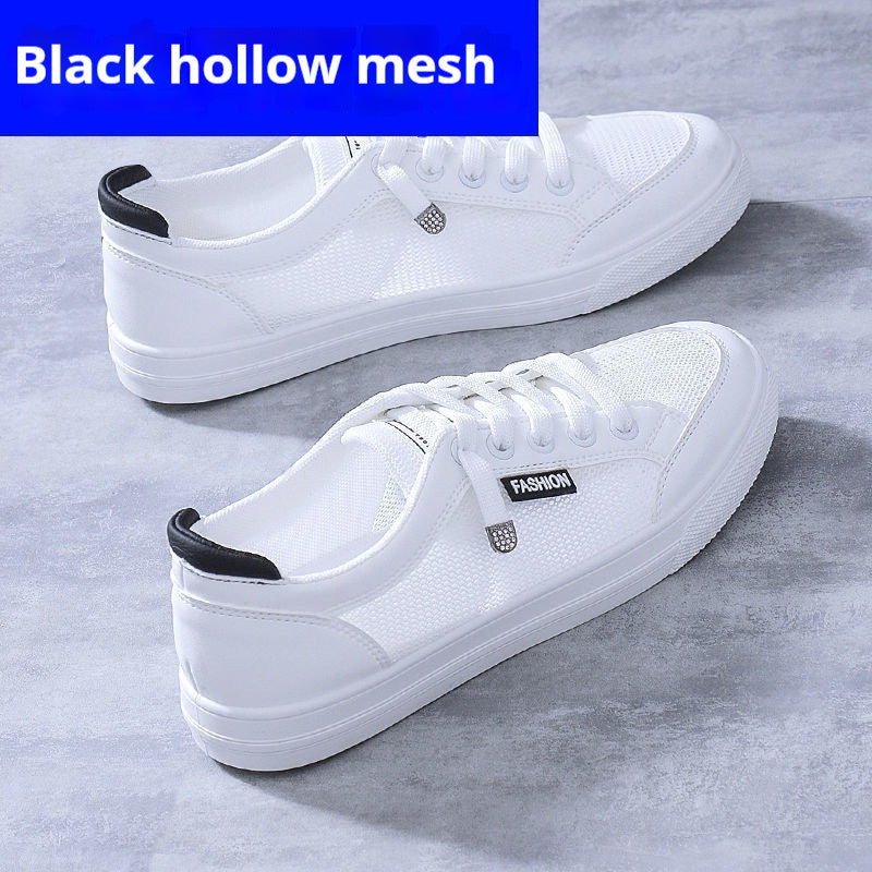 Womens Versatile White Flat Sneakers
