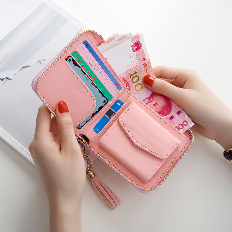 Square zipper wallet ladies coin purse