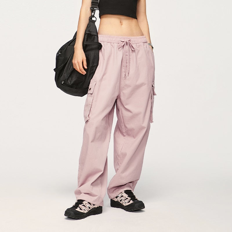Men's Twill Wide Leg Loose Large Workwear With Pocket Paratrooper Pants