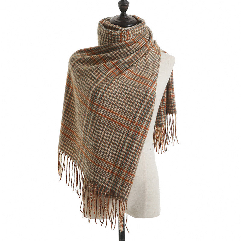 European And American Street Fringed Cashmere Scarf