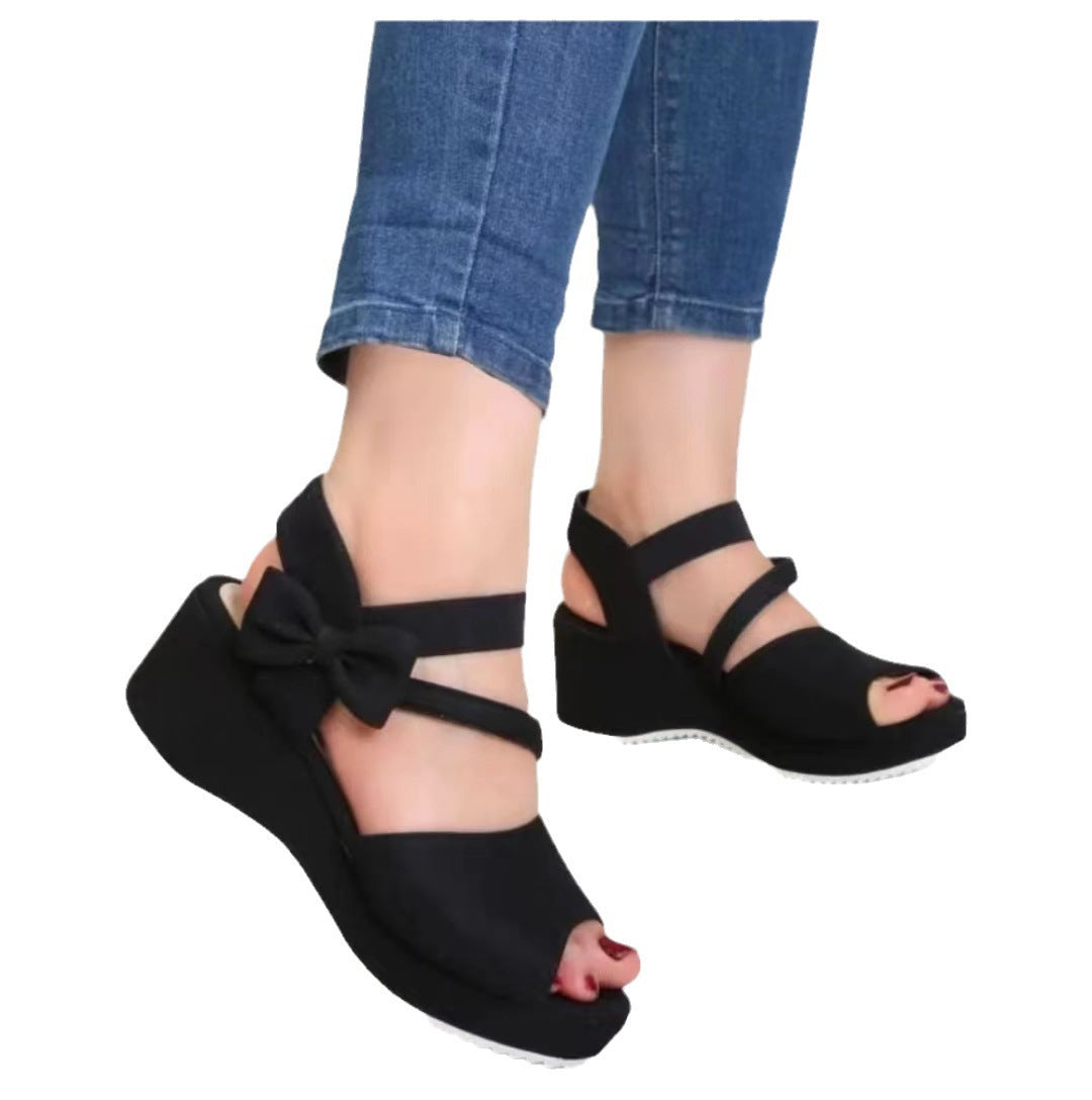 Plus Size Kilerygsandaler I Ruskind Med Åben Tå Til Kvinder