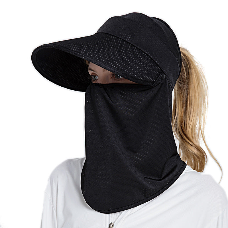 Women's New Style Ice-sensing Sunscreen Hat With Ponytail