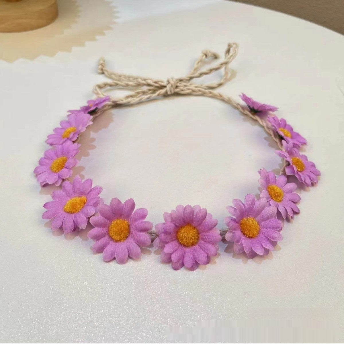 11 Simulation Small Sunflower Bohemian Vacation Seaside Braid Hair Band For Women