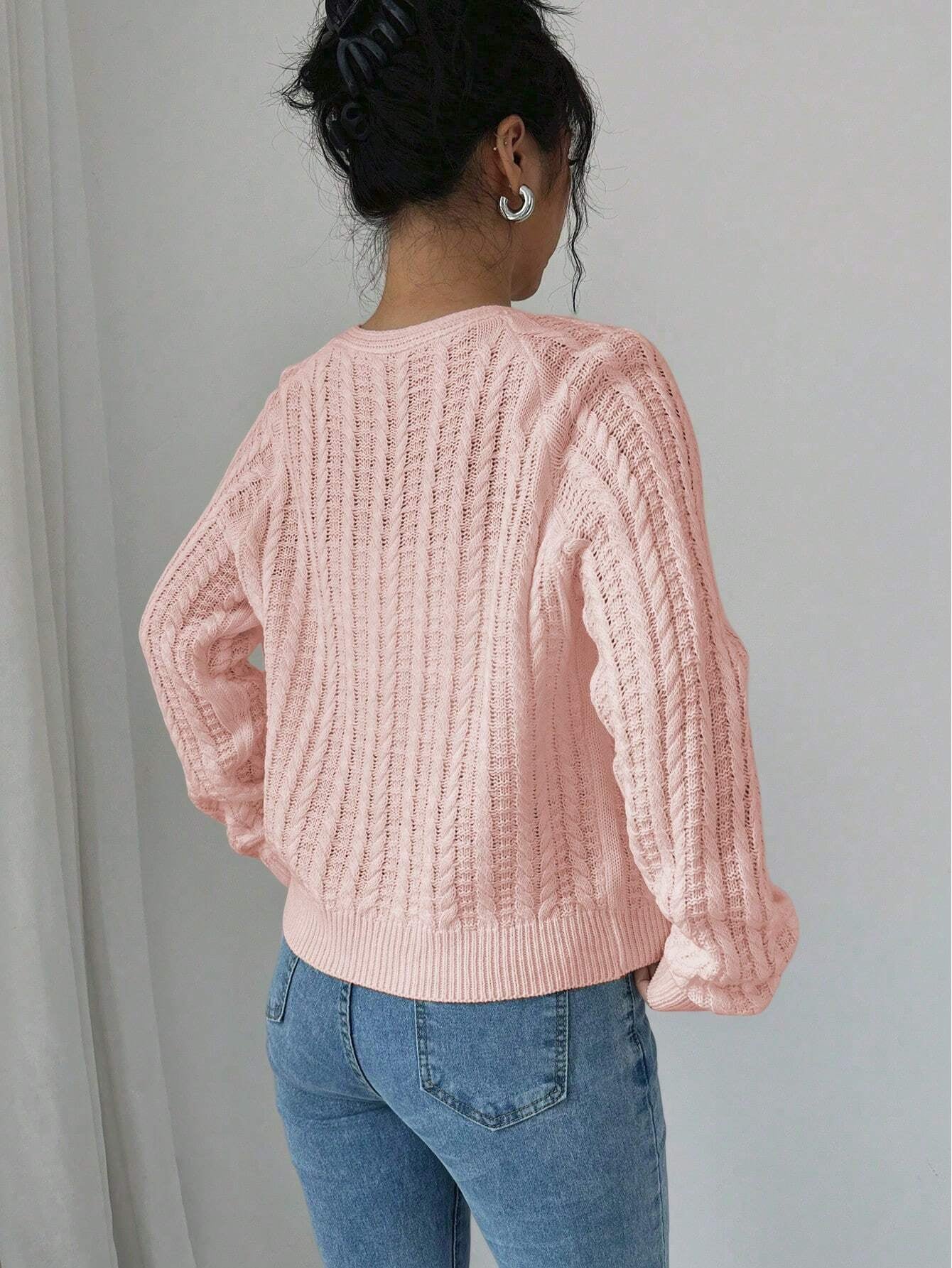 Long Sleeved Knitted Sweater For Women