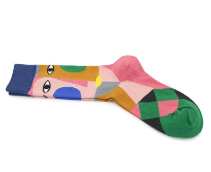 Autumn and winter personality Europe and the United States abstract art socks men and women couples college wind tube socks street tide socks