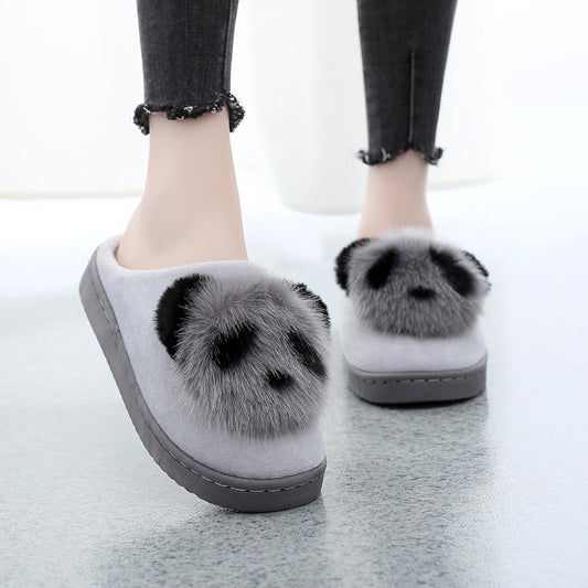 Cute cartoon panda cotton slippers