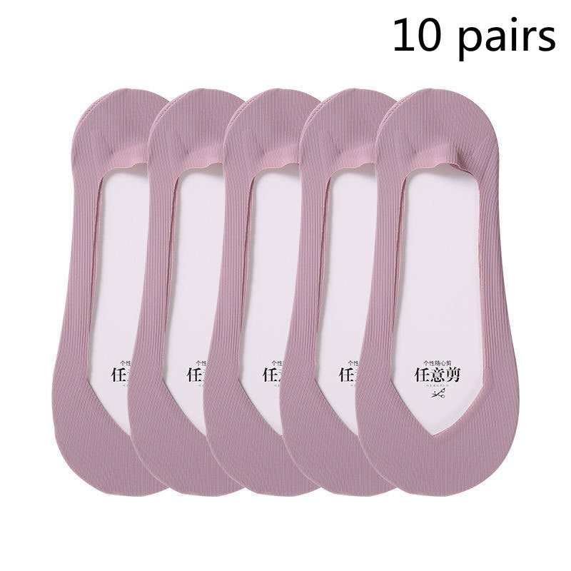 Boat Socks Women's Thin Shallow Mouth Invisible Socks Spring And Summer Striped Women's Boat Socks
