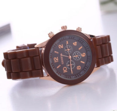 Foreign trade explosions Geneva jelly silicone watch GENEVA three-eye digital scale student quartz watch wholesale