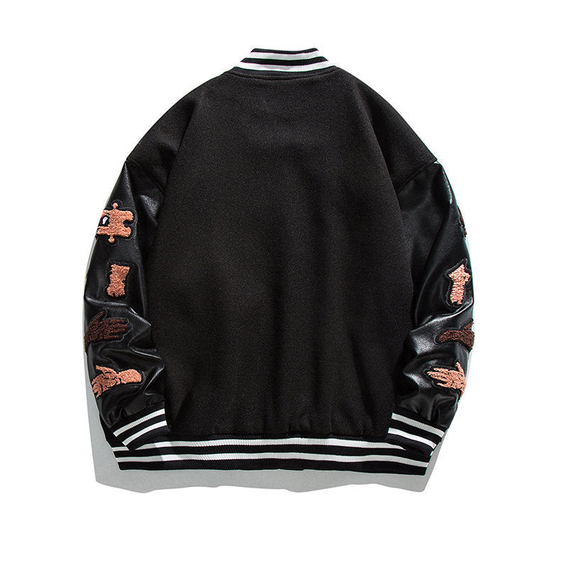 Men's Personality Handsome Creative Pattern Print Loose Baseball Jacket