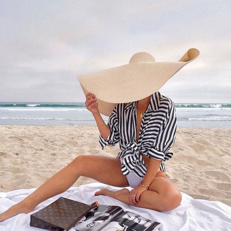 New Women's European And American Big Brim Straw Hat Foldable