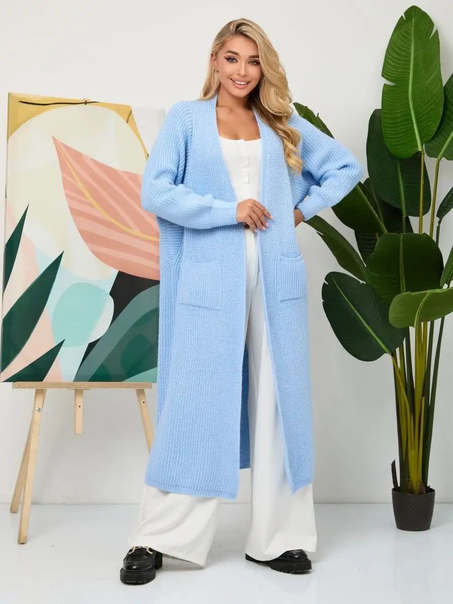 Women's Long Knitted Cardigan Buckle-free Coat