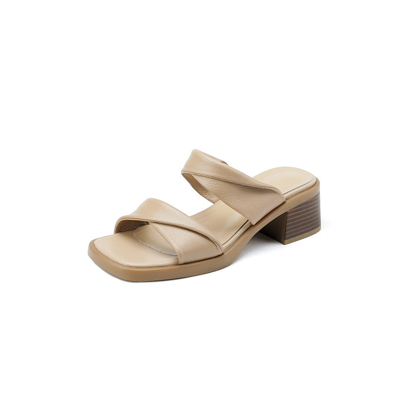 Fransk stil små sandaler i gummi til kvinder