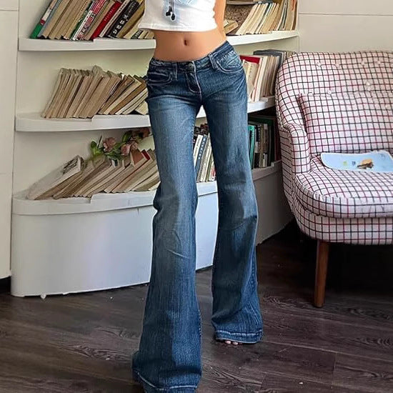 Women's Jeans American Retro Spicy Girl Bell-bottom Pants Slim And Slimming Stretch