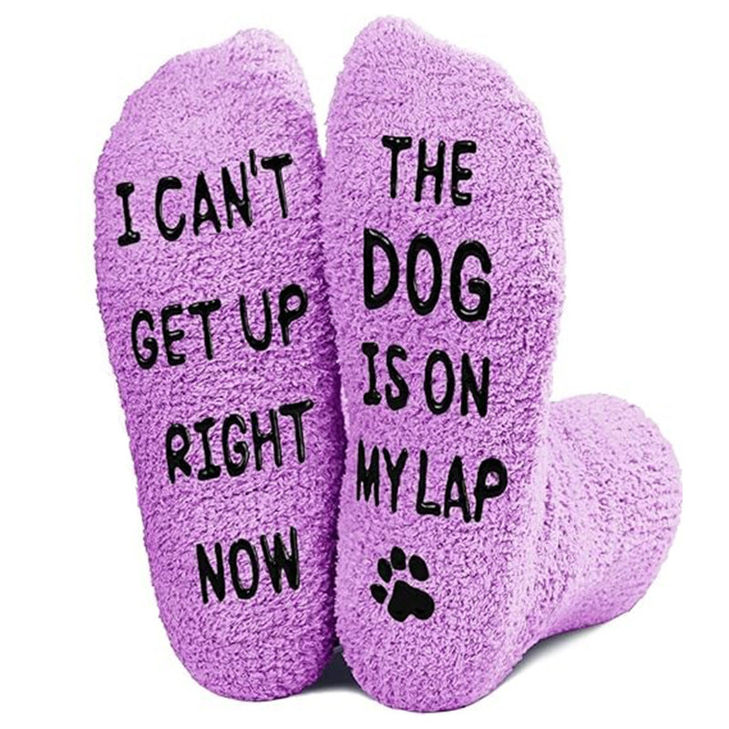 Lint-free Coral Cashmere Socks Animals