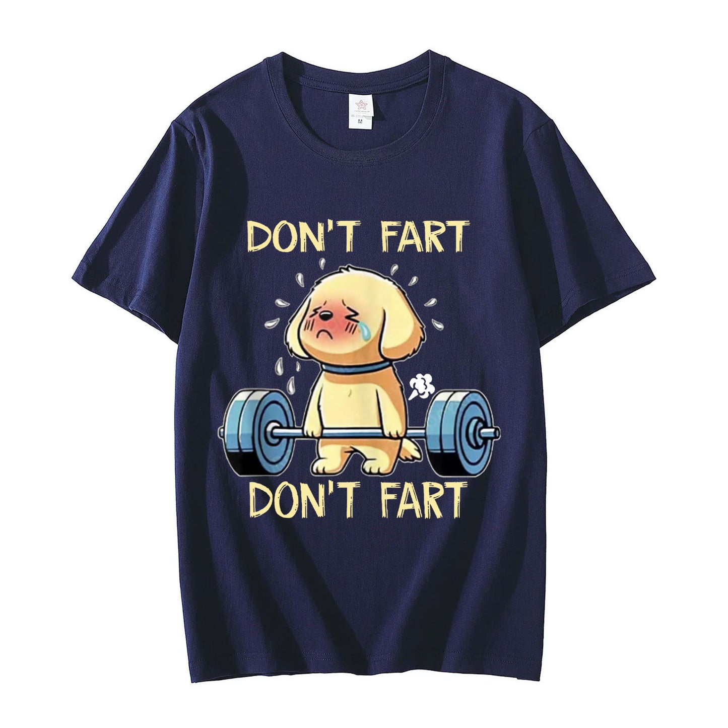 No Fart Funny Weightlifting Dog Pattern T-shirt Premium