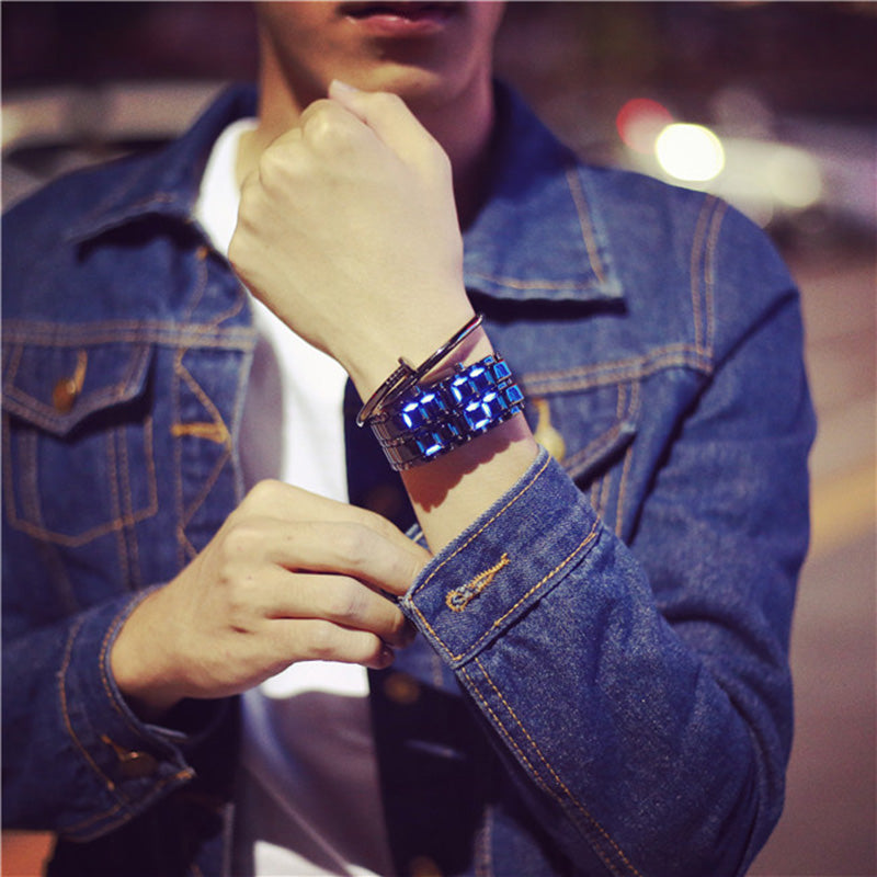 LED lava electronic watch