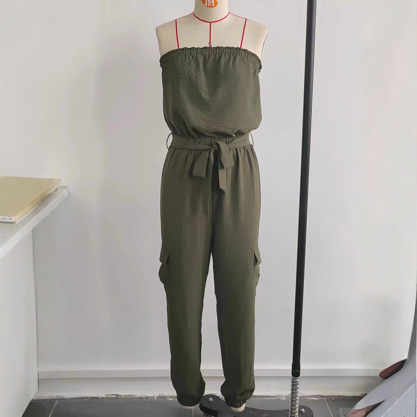 Strapless Pocketed Casual Jumpsuit For Women