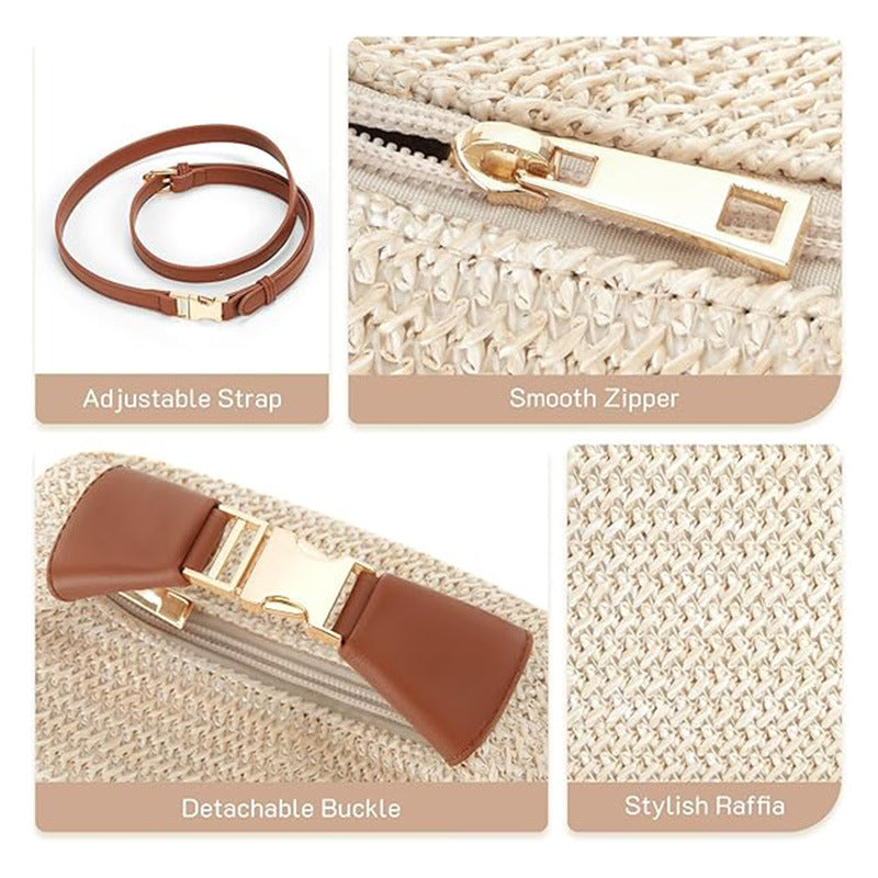 Simple Casual All-match Straw Shoulder Bag Crossbody Women's Bag