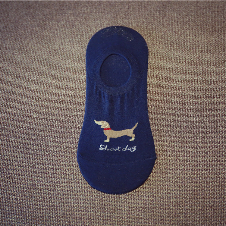 Pure color boat socks