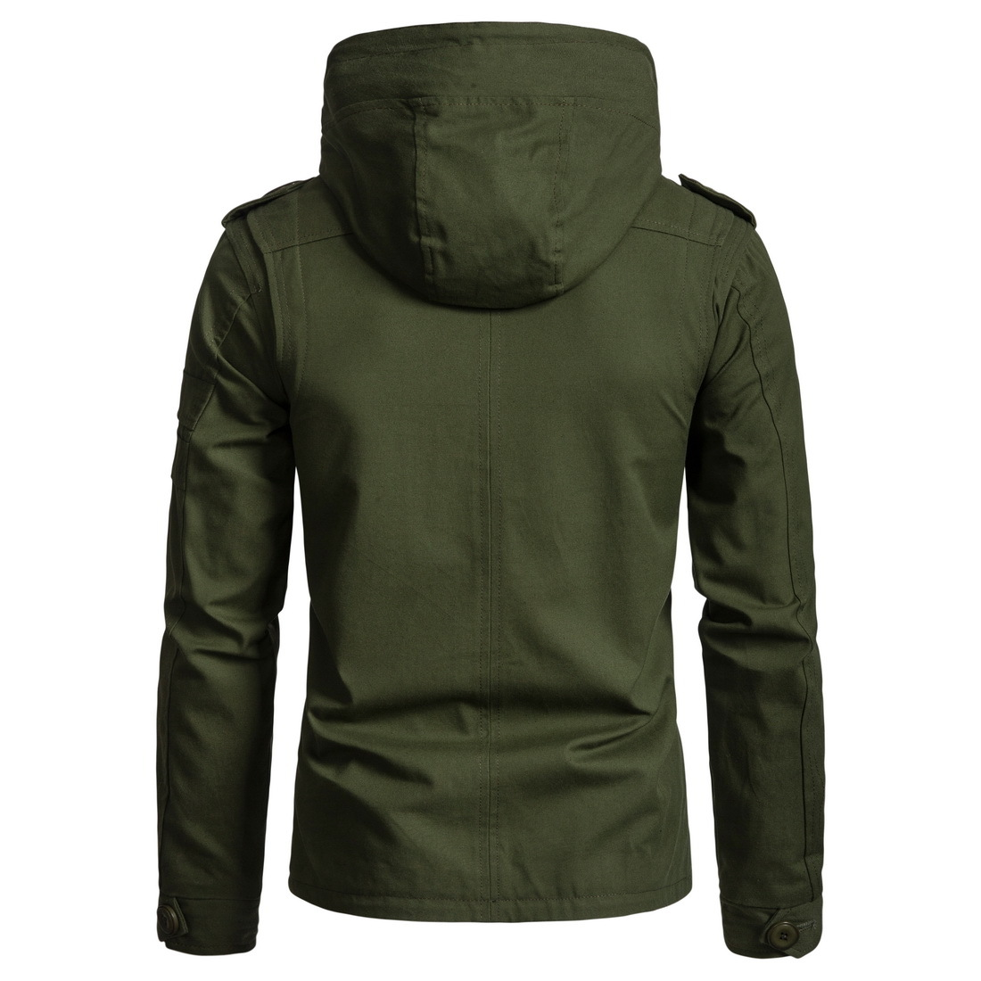 Men's Jacket Army Green Military Wide-waisted Casual Coat Cotton Hooded Windbreaker