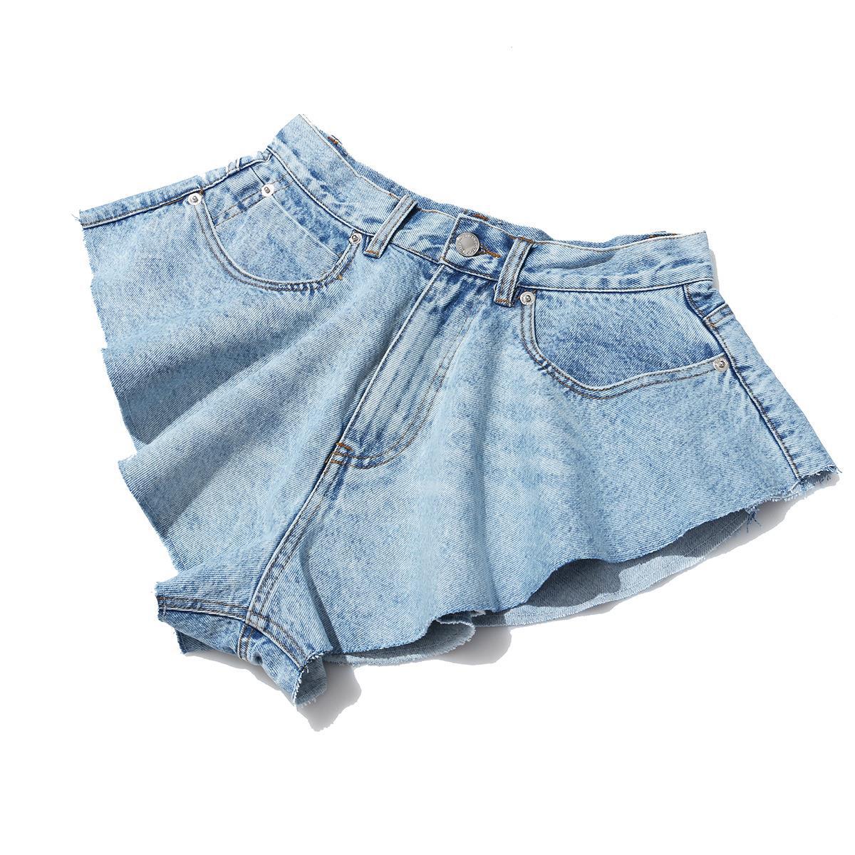 Denim shorts hot pants fake culottes
