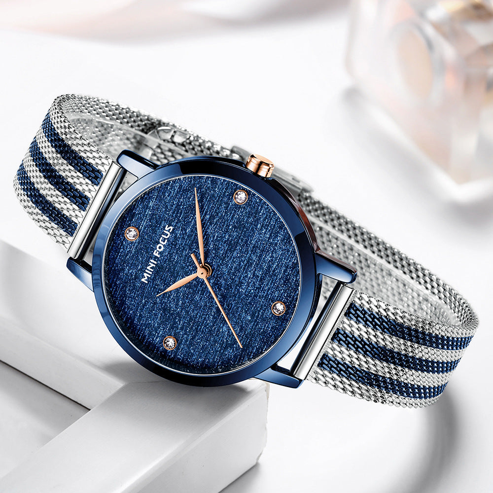Diamond waterproof quartz watch