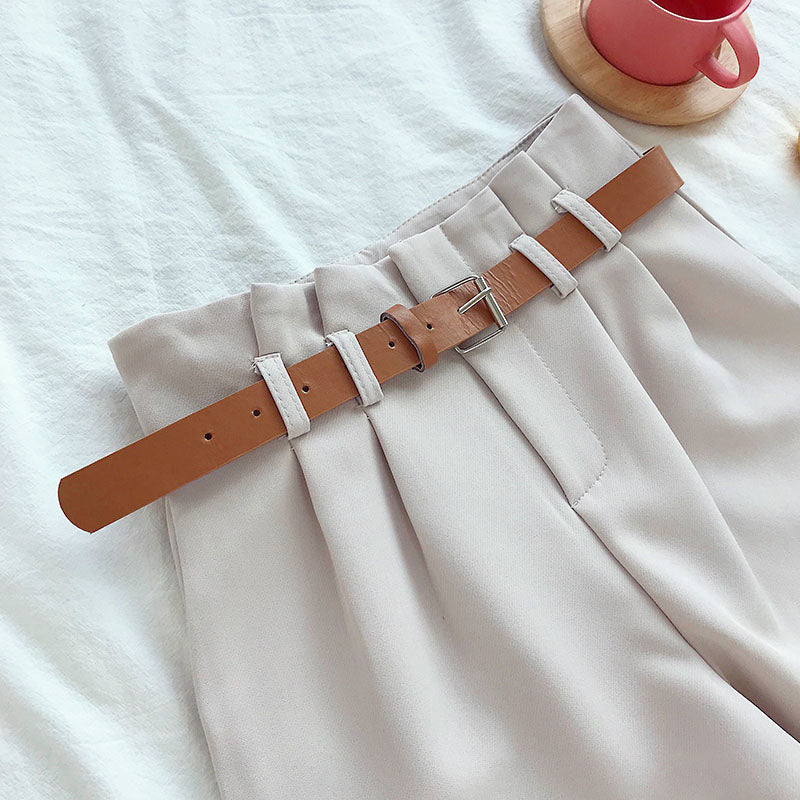 Casual wide-leg suit shorts