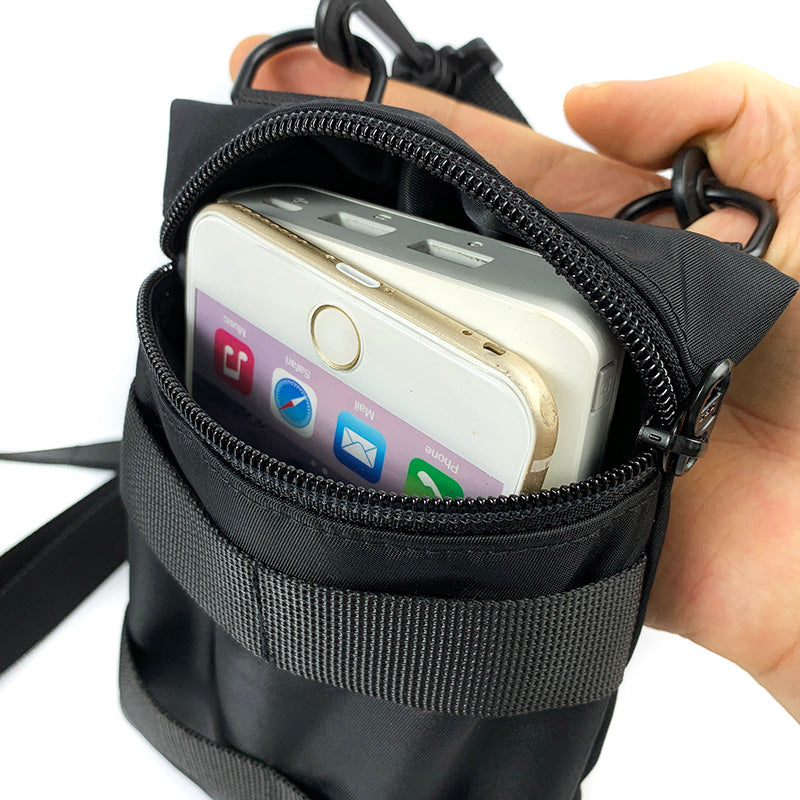 Mobile phone belt bag with belt buckle
