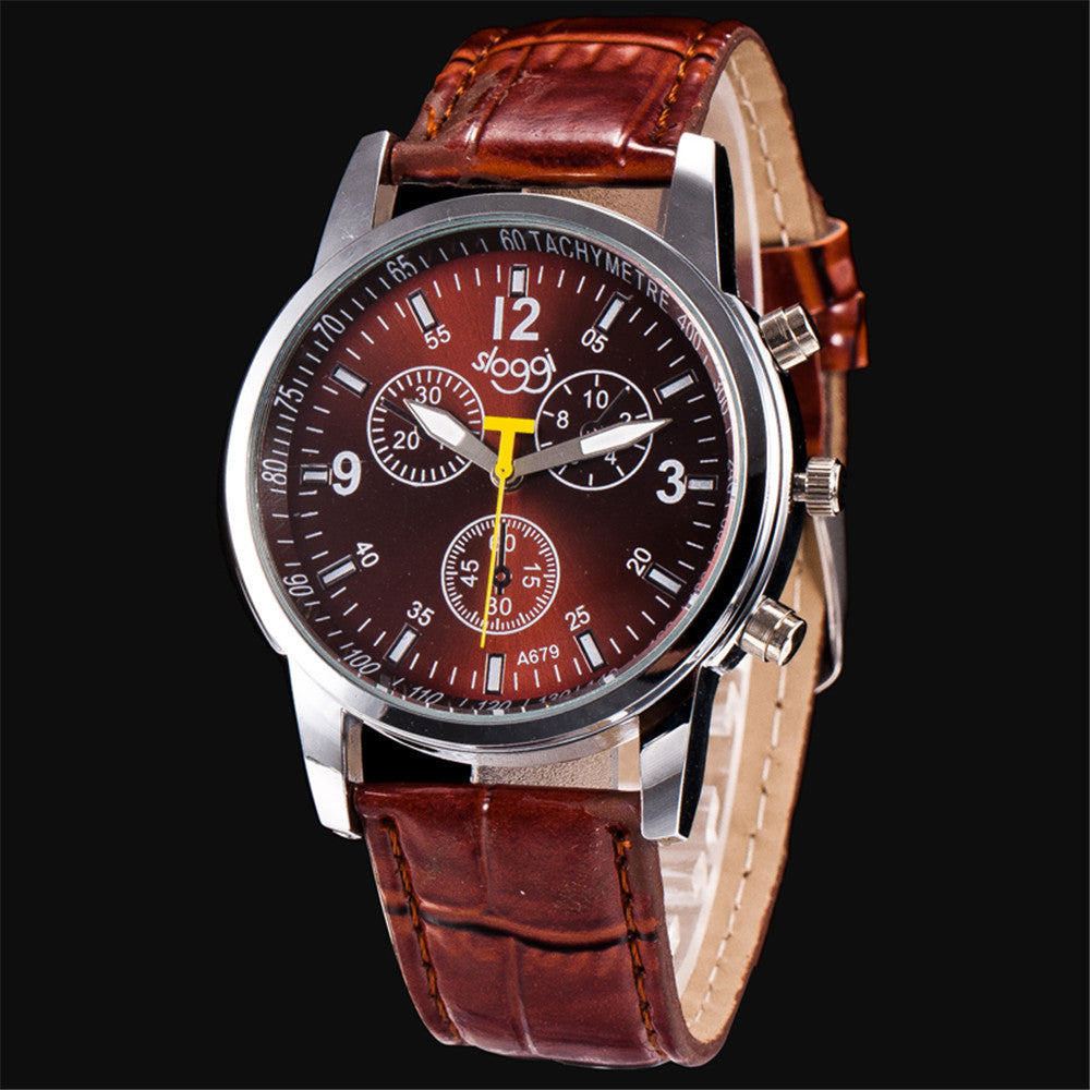 Three-eye casual male and female students quartz watch