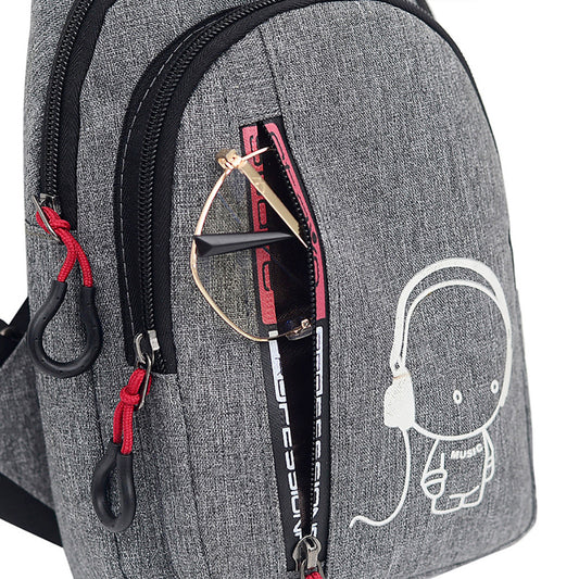 Men's nylon luminous chest bag