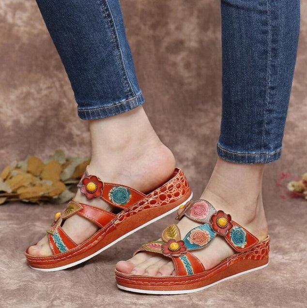 Flat Sandals Velcro Female Slippers