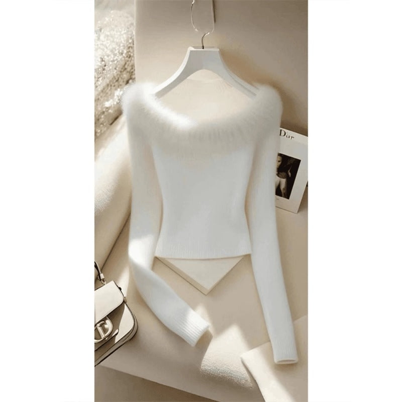 Unique Chic Sweet Hot Girl White Off-shoulder Long Sleeve