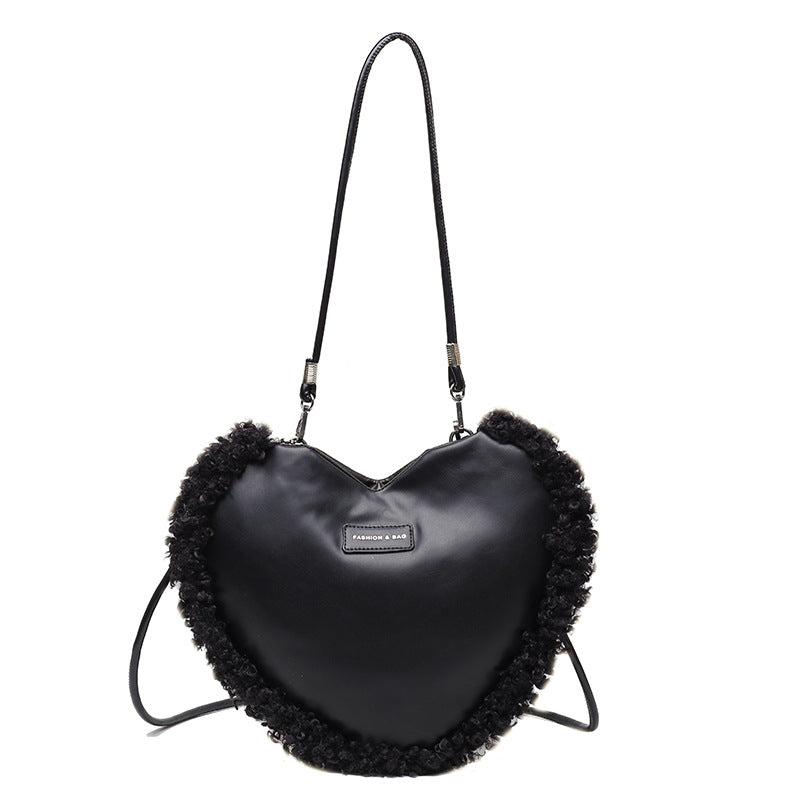 Simple Cross Bag Heart Shape Personality And Fashion