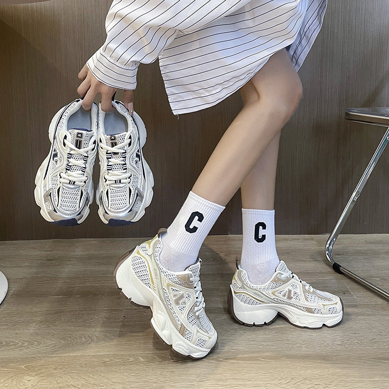 Women's Summer Mesh Casual Thin Platform Height Increasing Shoes