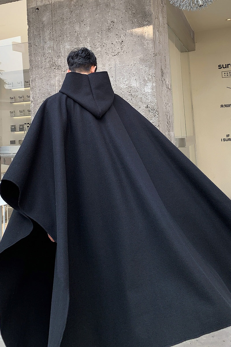 Dark Wind Loose Bat-style Cape Jacket Men's Hip-hop Fashion Casual Windbreaker